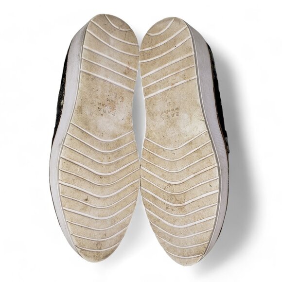 Zara Kimono Platform Slip On Loafers Women's Embroidered Floral Metallic 6 - Picture 8 of 9